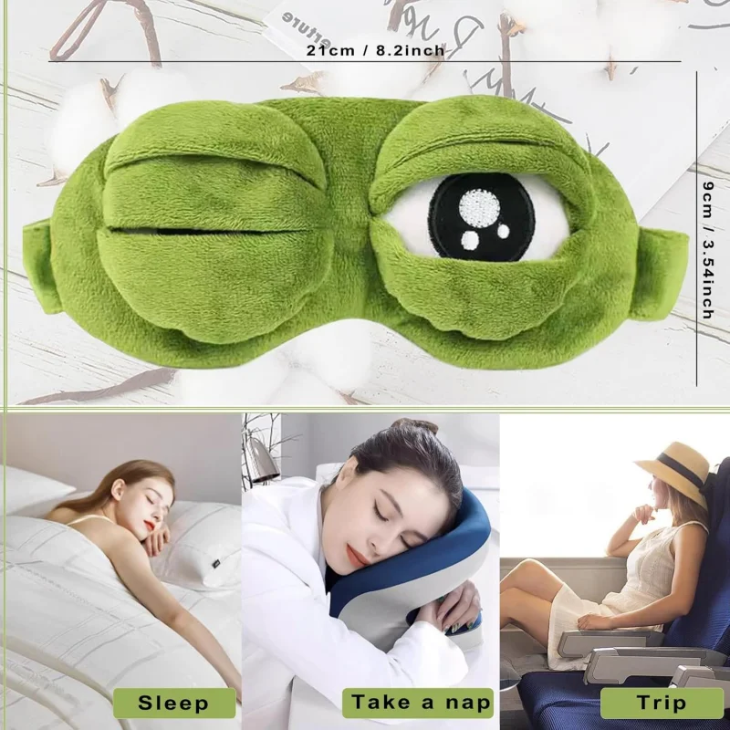 FrogDoze sleep mask size and sleep, nap, and travel use cases